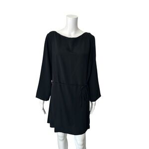 Halston Heritage Black Tunic Long Sleeve Dress Size Large